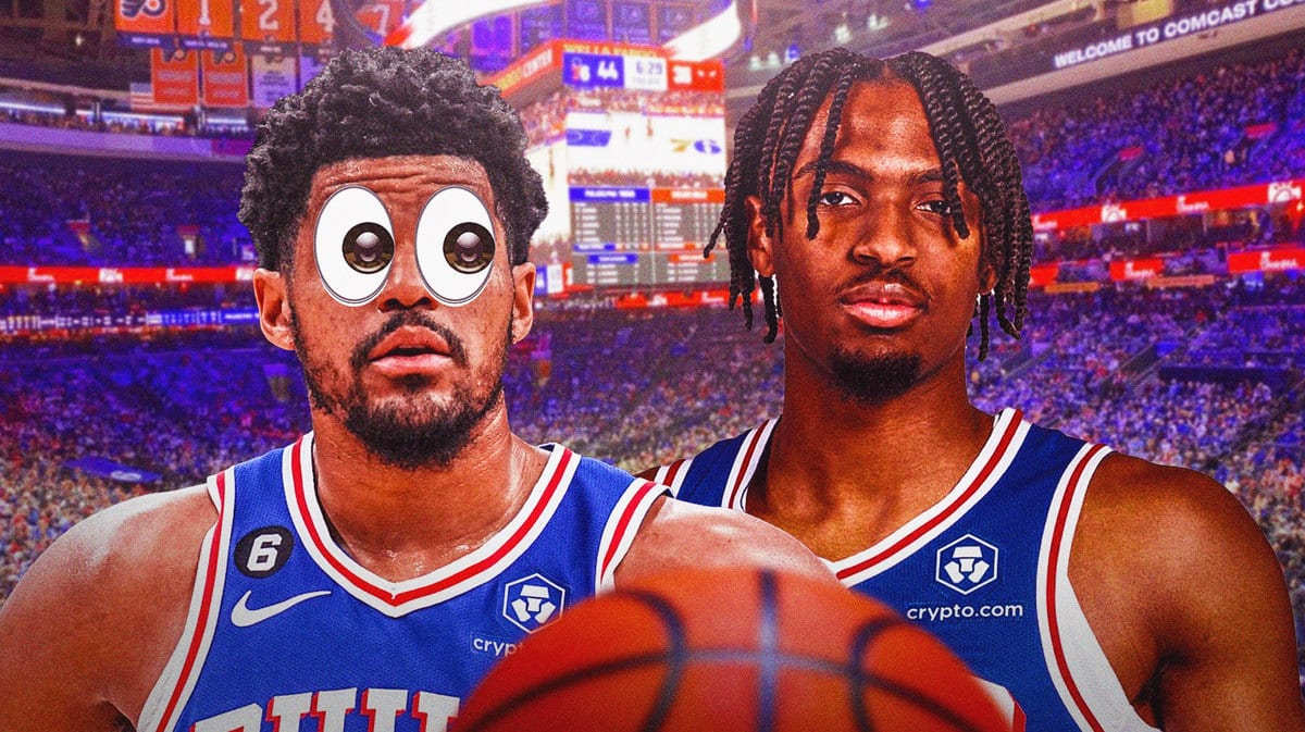76ers, Tyrese Maxey, Tobias Harris, Joel Embiid, James Harden