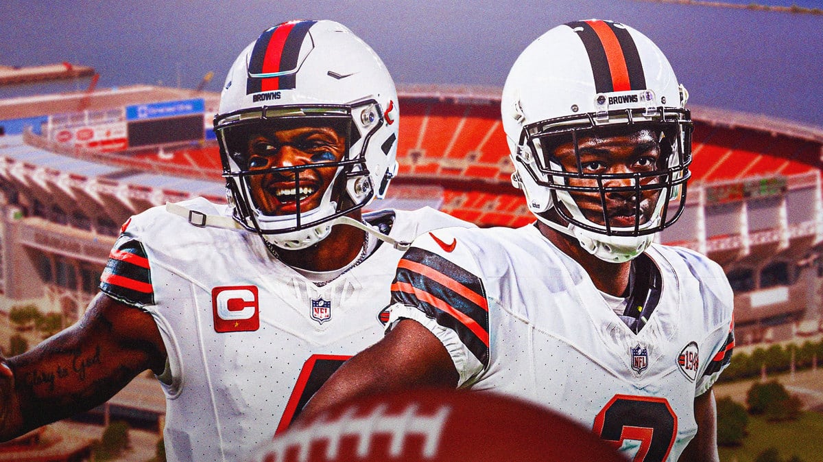 Deshaun Watson and Amari Cooper in all-white uniforms together