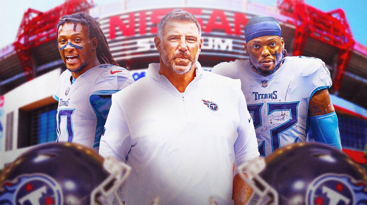 Tennessee Titans head coach Mike Vrabel, running back Derrick Henry, wide receiver DeAndre Hopkins in Nissan Stadium.