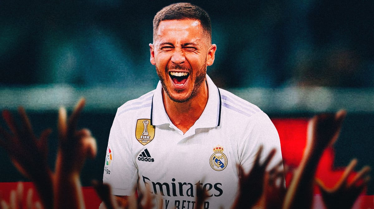 Eden hazard celebrating on the field