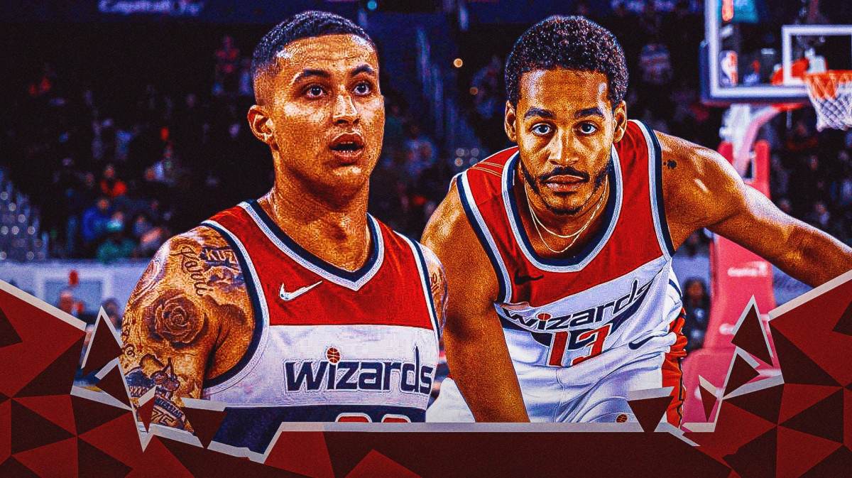 Jordan Poole and Kyle Kuzma with the Wizards arena in the background, Wizards bold predictions season