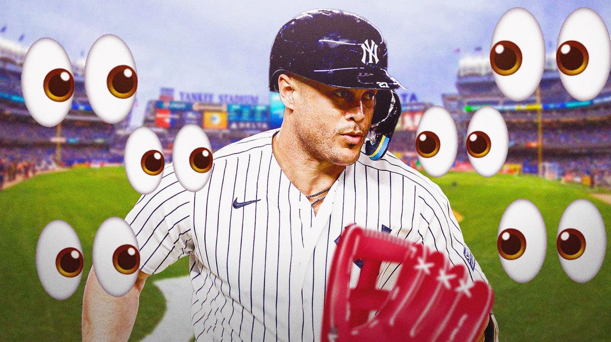 Giancarlo Stanton with eyeball emojis around him