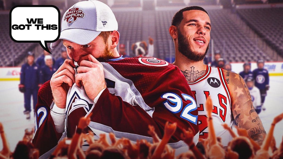 Gabriel Landeskog next to Lonzo Ball, caption bubble from Landeskog saying “We got this”