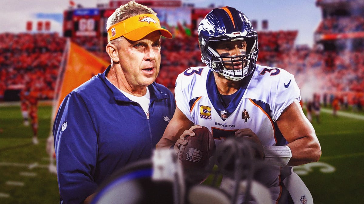 Denver Broncos quarterback Russell Wilson and head coach Sean Payton