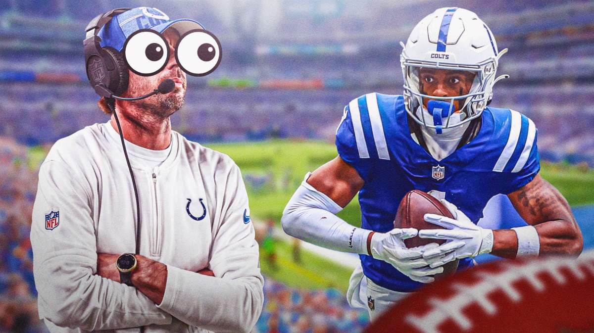 Shane Steichen with big emoji eyes looking at Josh Downs
