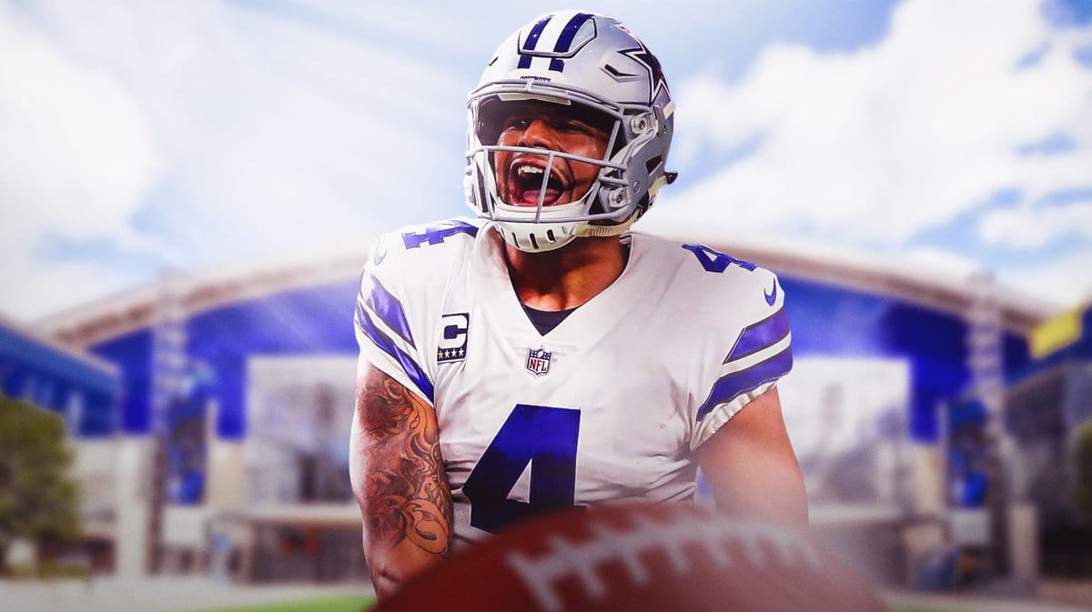 Cowboys quarterback Dak Prescott outside of AT&T Stadium