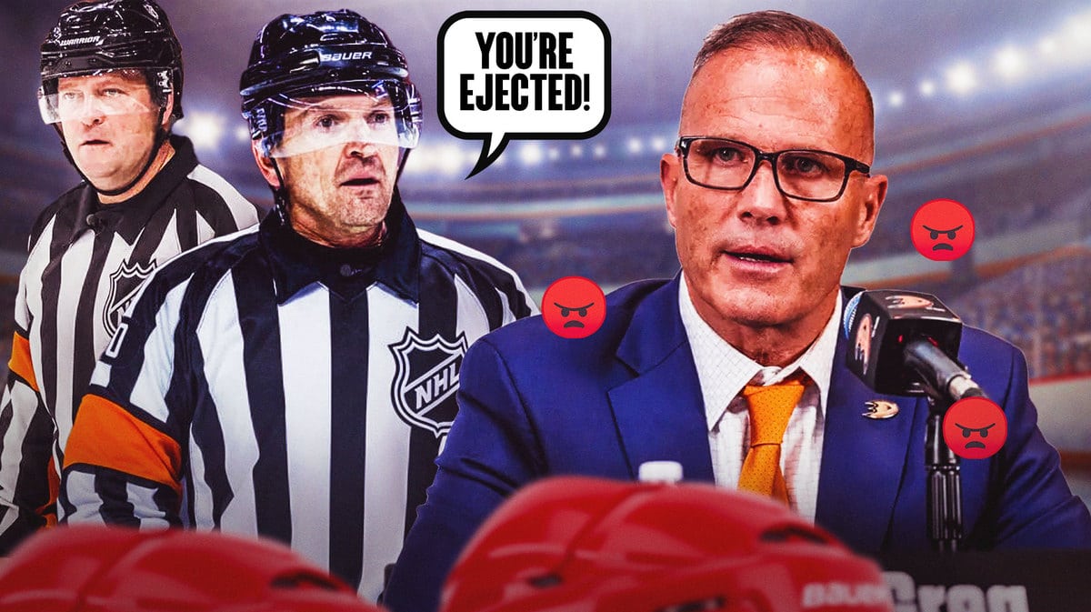 Ducks head coach wasn't too happy with a disallowed goal call, and promptly got himself ejected