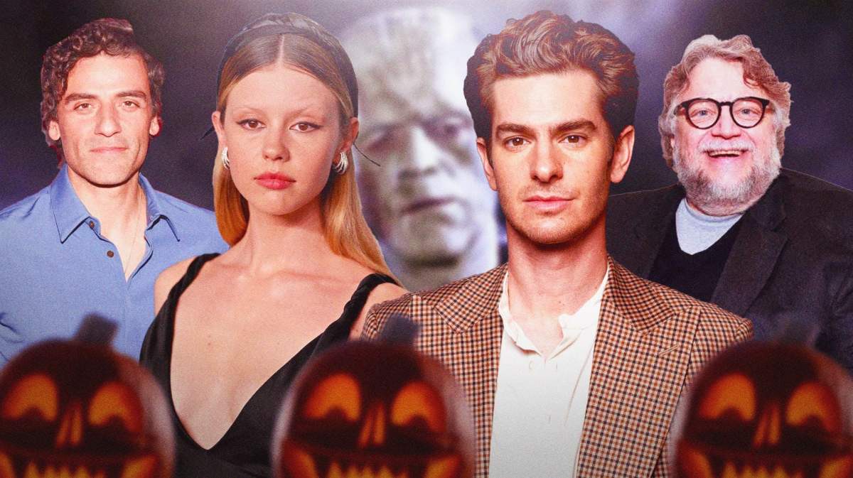 Guillermo del Toro Frankenstein movie with Oscar Isaac, Mia Goth, and Andrew Garfield.