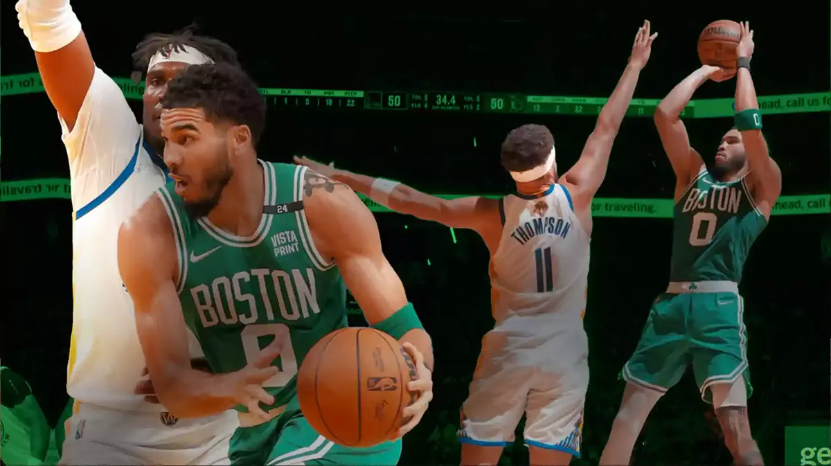 Jayson Tatum in action for the Boston Celtics.