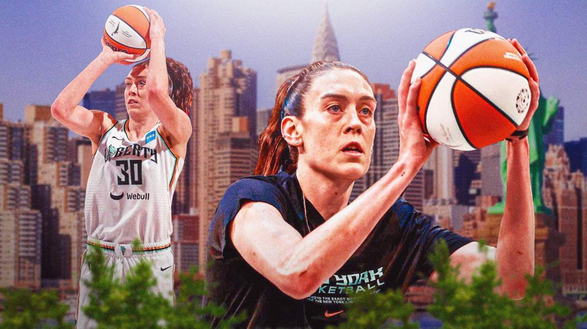 Liberty’s Breanna Stewart shooting a basketball