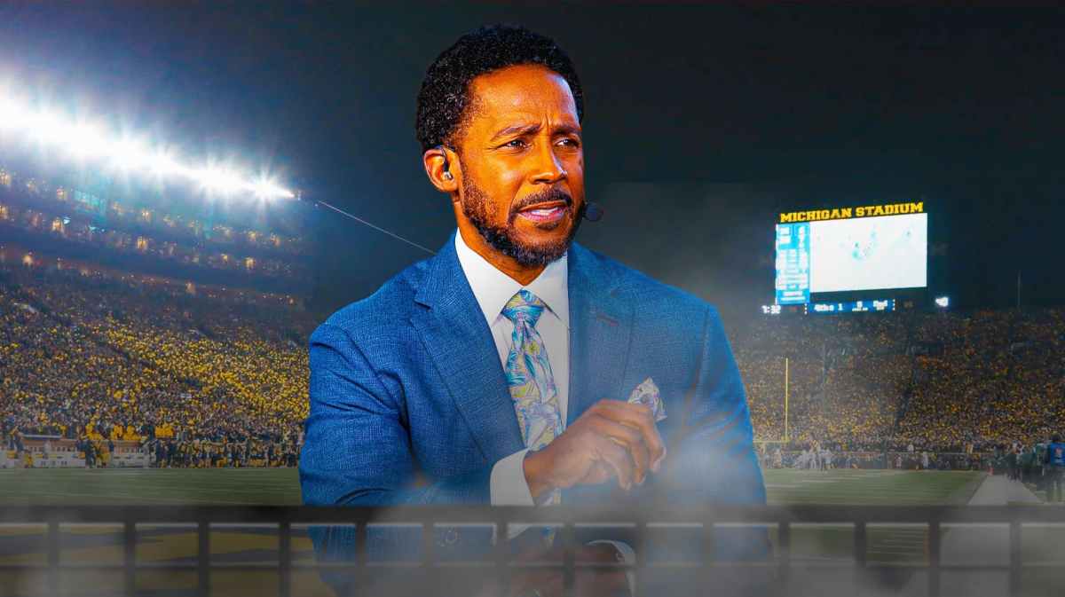 Michigan football, Michigan football investigation, Wolverines, Conor Stalions, Desmond Howard, Desmond Howard with Michigan Stadium in the background