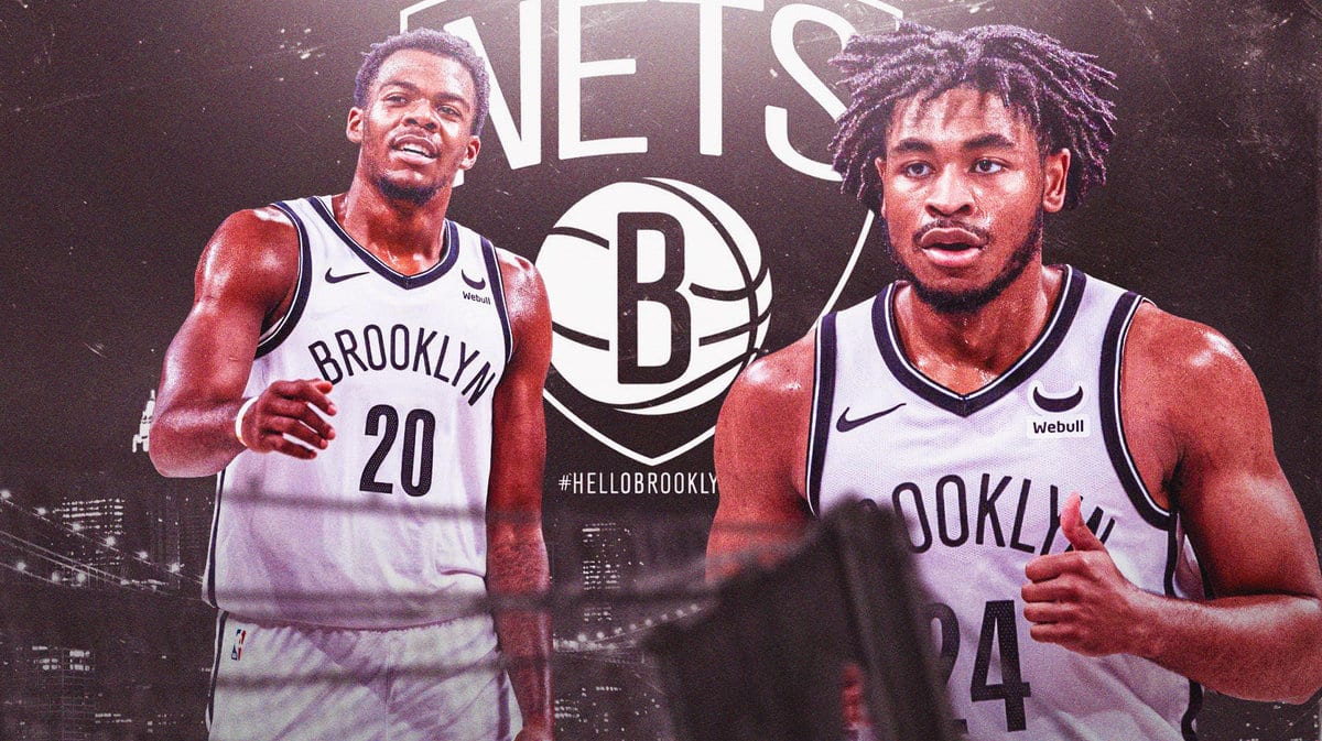 Nets players Cam Thomas and Day'Ron Sharpe