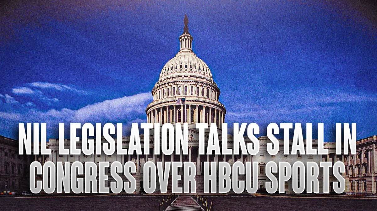 Congress in the background, bold headline about NIL and HBCUs