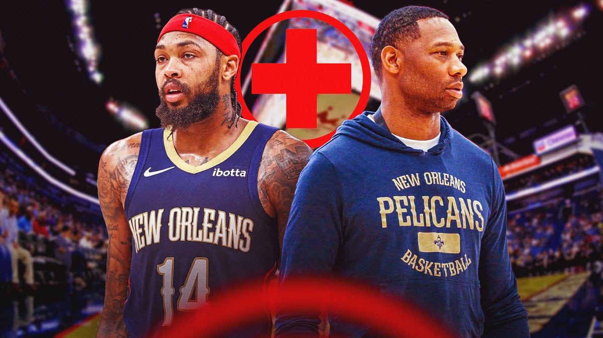 New Orleans Pelicans forward Brandon Ingram and head coach Willie Green