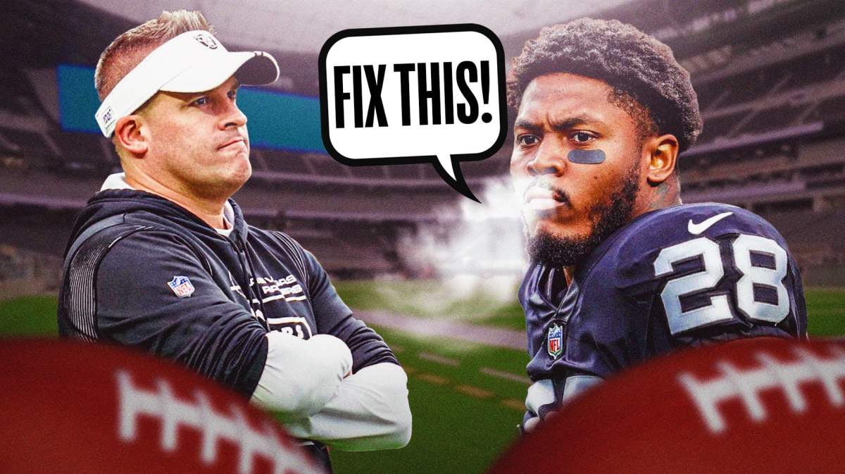 Josh McDaniels and Josh Jacobs of the Raiders, who lost in Week 8.