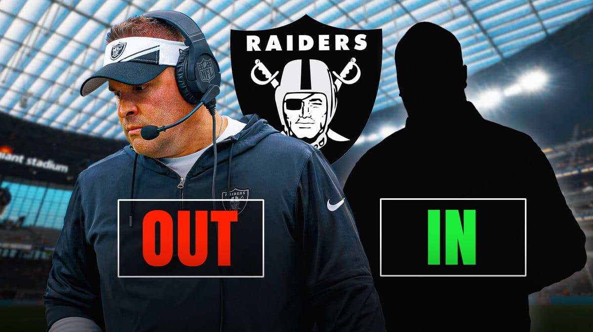 Josh McDaniels and silhouette of Antonio Pierce