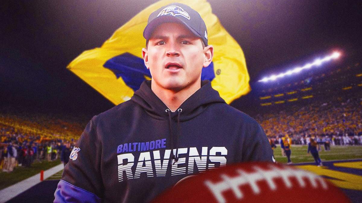 Former Michigan football and current Ravens coach Mike Macdonald.