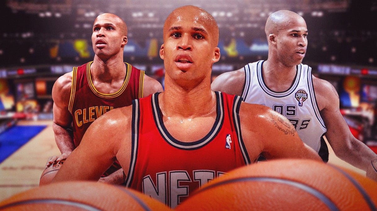 Richard Jefferson playing for the New Jersey Nets, San Antonio Spurs and Cleveland Cavaliers.