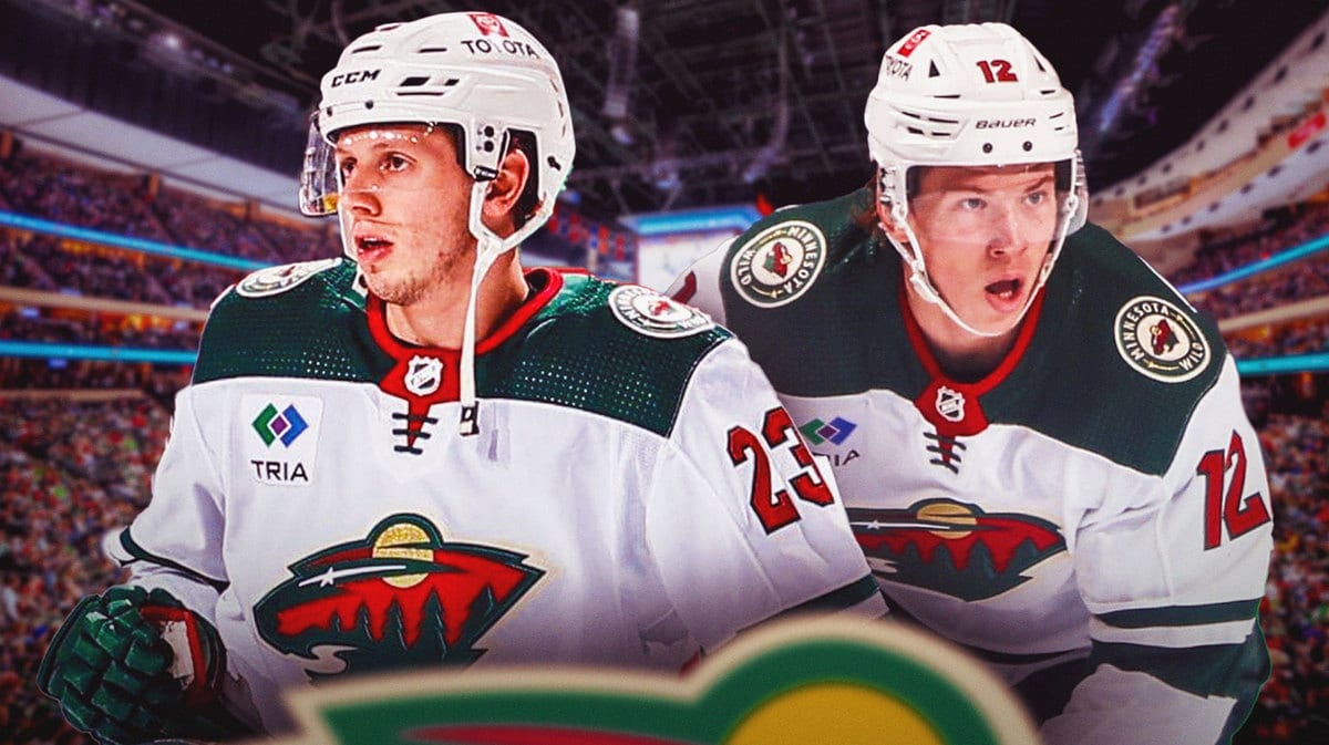 Minnesota Wild breakout candidates Marco Rossi and Matt Boldy at the Xcel Energy Center.
