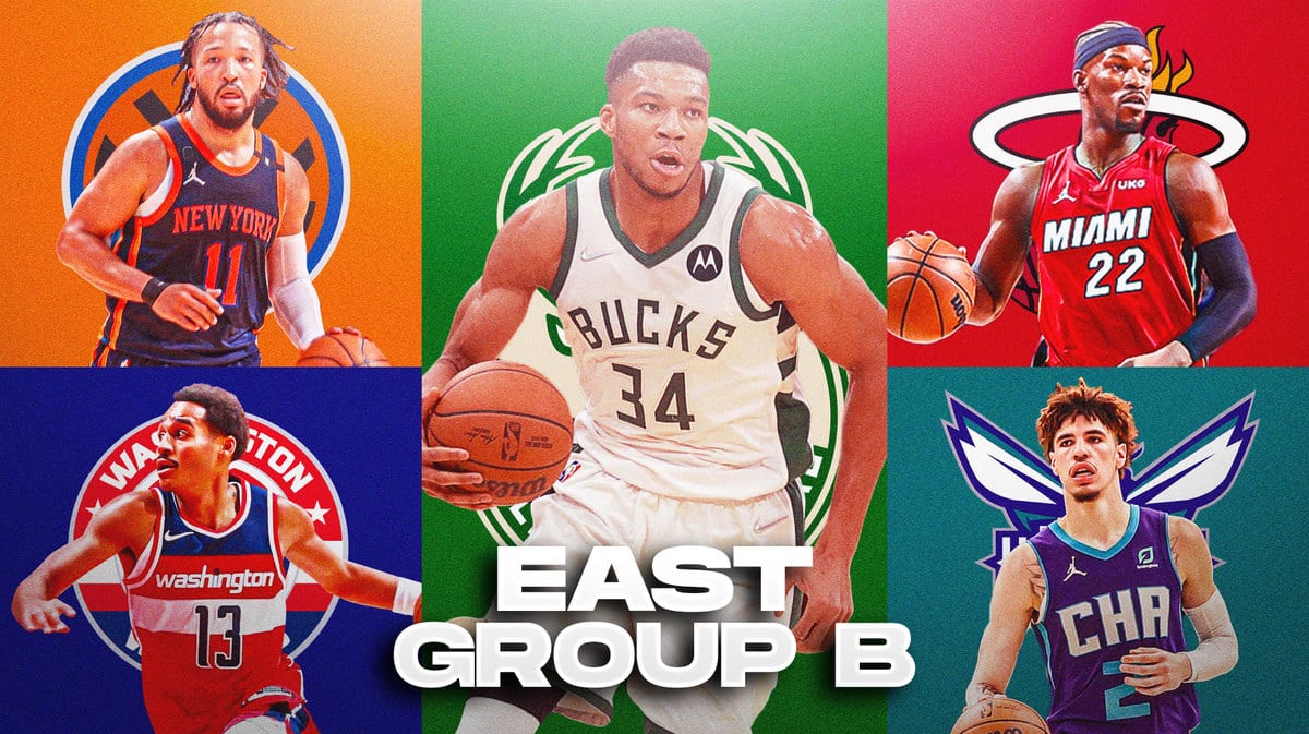 NBA Play-In Tournament East Group B with Giannis Antetokounmpo, Jimmy Butler, Jalen Brunson, Jordan Poole and LaMelo Ball