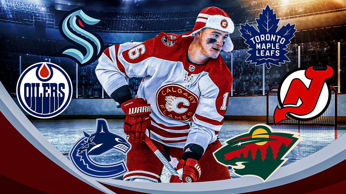Calgary Flames trade candidate Nikita Zadorov at a hockey rink after requesting a trade from his team