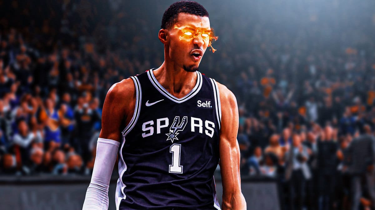 Spurs' Victor Wembanyama with fire in his eyes