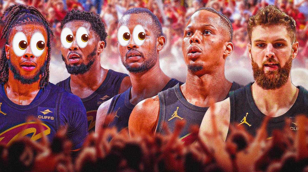Cavs' Darius Garland, Donovan Mitchell, Evan Mobley, Isaac Okoro, Dean Wade