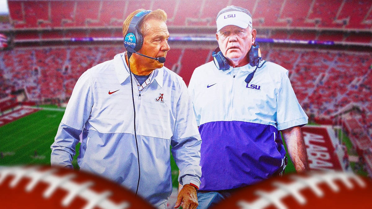 Nick Saban, Alabama football, facing off against Brian Kelly, LSU football