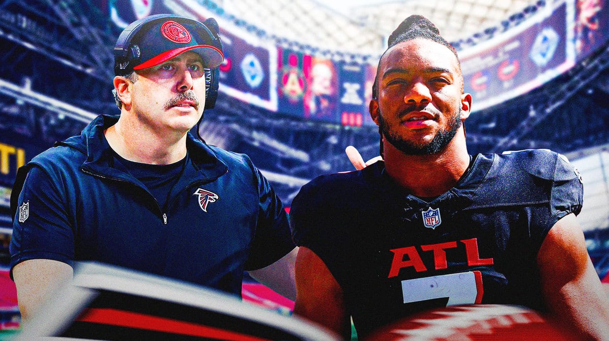 Falcons coach Arthur Smith and RB Bijan Robinson