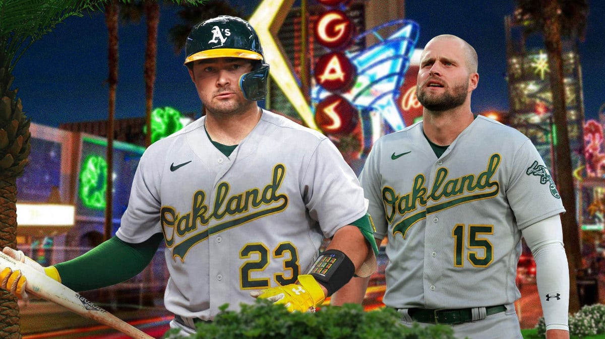 Shea Langeliers and Seth Brown on the Las Vegas Strip