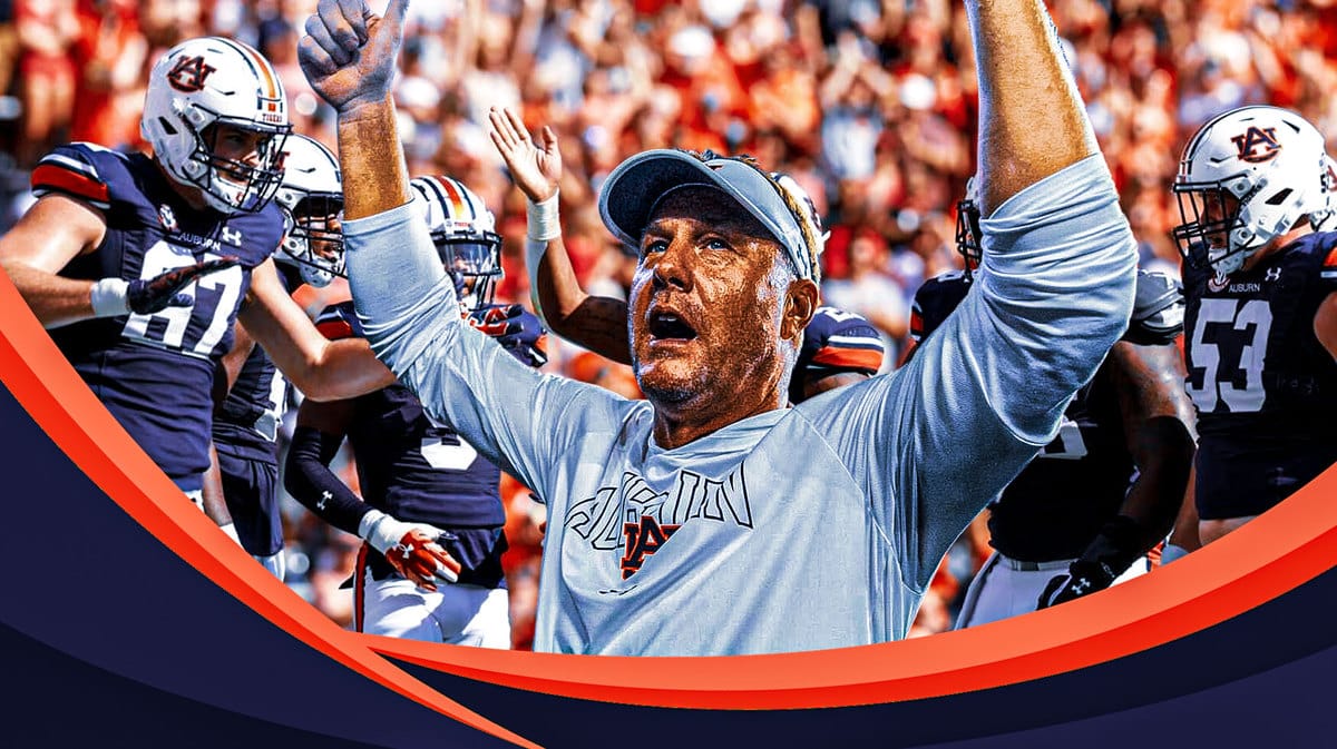 Hugh Feeze and Auburn players