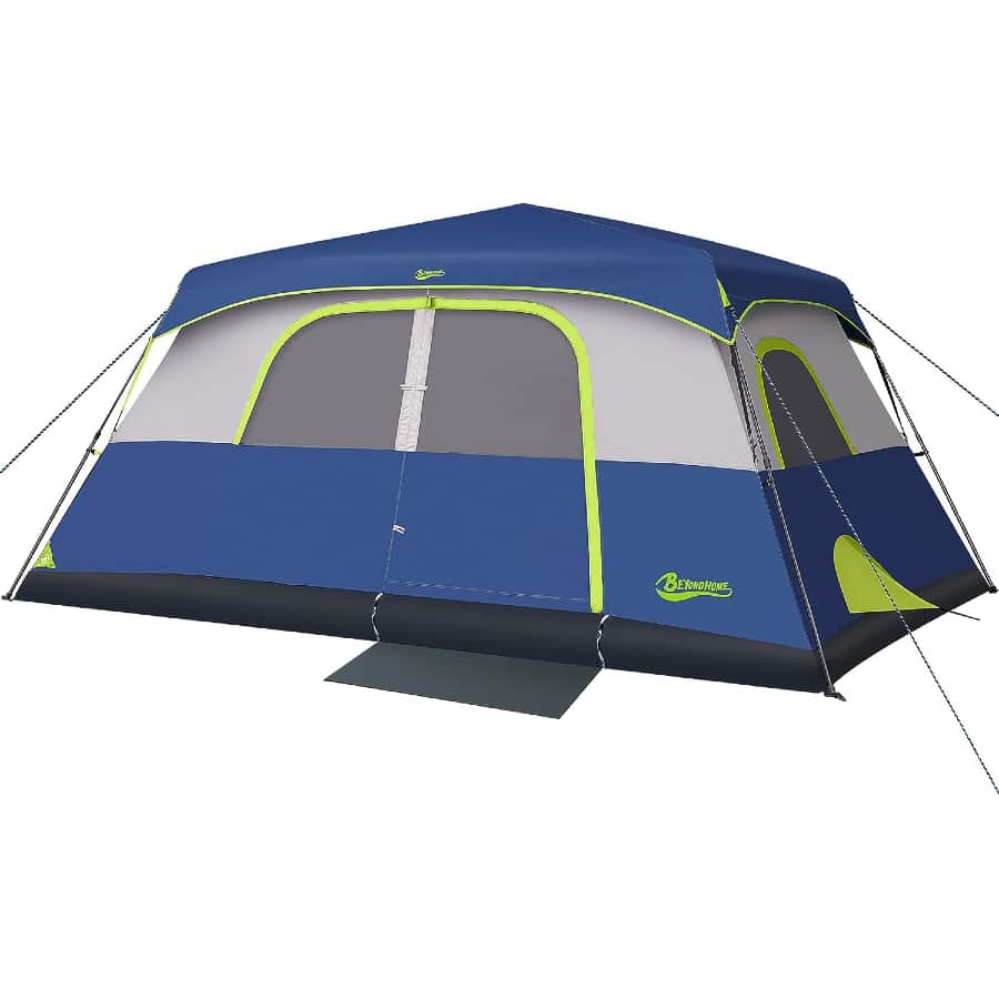 BEYONDHOME Instant Cabin Tent (8 Person) - Navy Blue coloway on a white background.