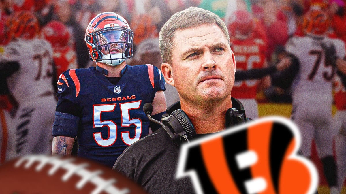 Bengals head coach Zac Taylor and LB Logan Wilson