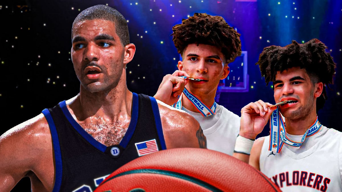 Former Duke star Carlos Boozer and his sons Cameron Boozer and Cayden Boozer