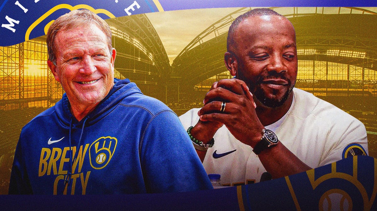 Milwaukee Brewers manager Pat Murphy and coach Rickie Weeks