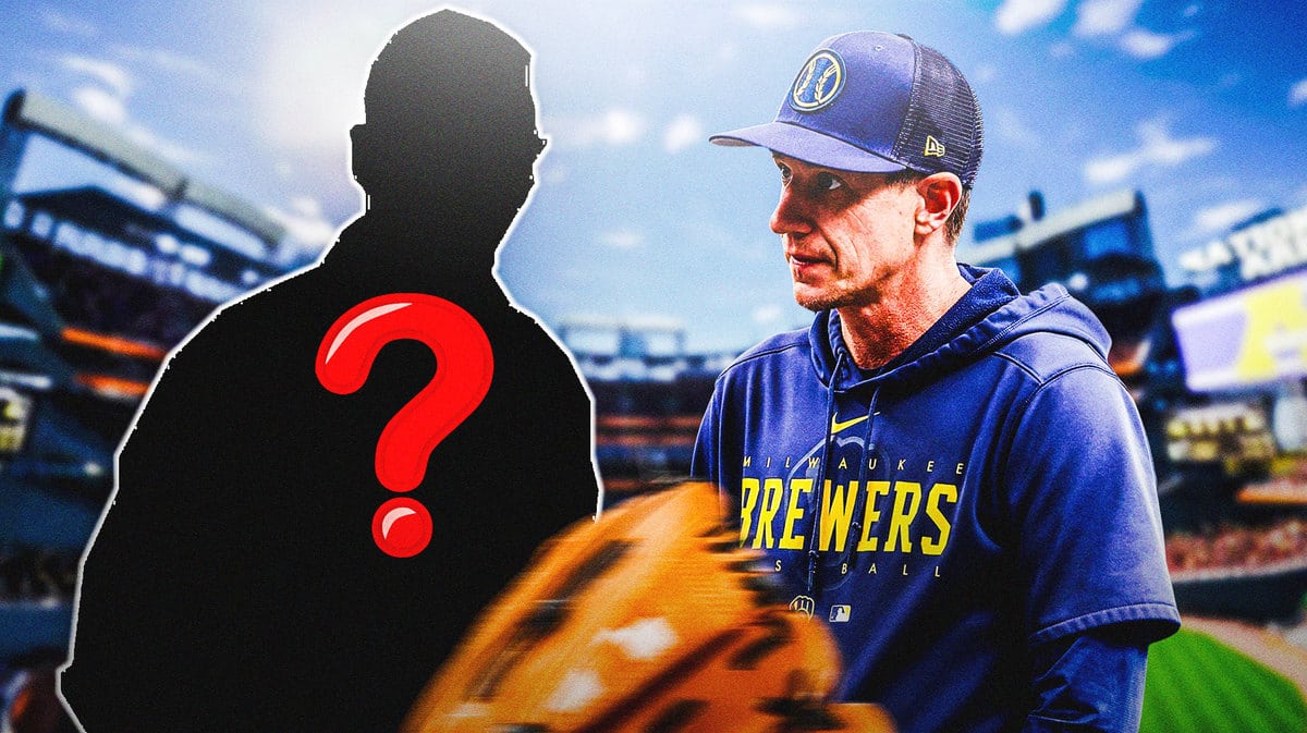 Milwaukee Brewers' former manager Craig Counsell next to a blank silhouette of a person with a question mark to signify mystery candidate