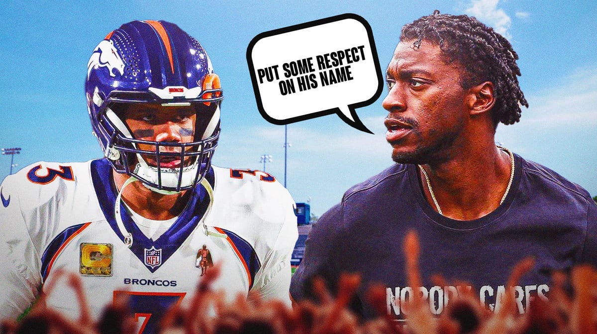 Robert Griffin III in street clothes saying “Put some respect on his name” looking at Russell Wilson