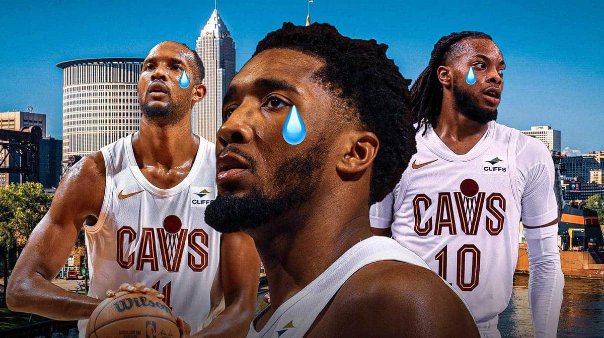 Cavs' Darius Garland, Donovan Mitchell and Evan Mobley with animated tears
