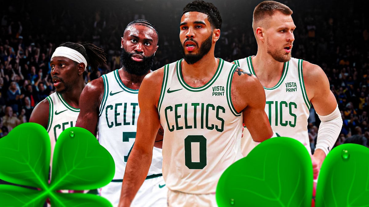 Celtics' Jayson Tatum, Jaylen Brown, Kristaps Porzingis and Jrue Holiday