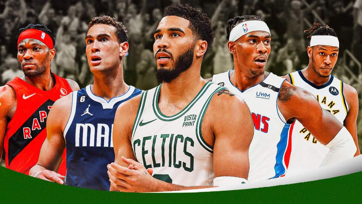 Jayson Tatum with Celtics trade targets Jalen Duren and Precious Achiuwa