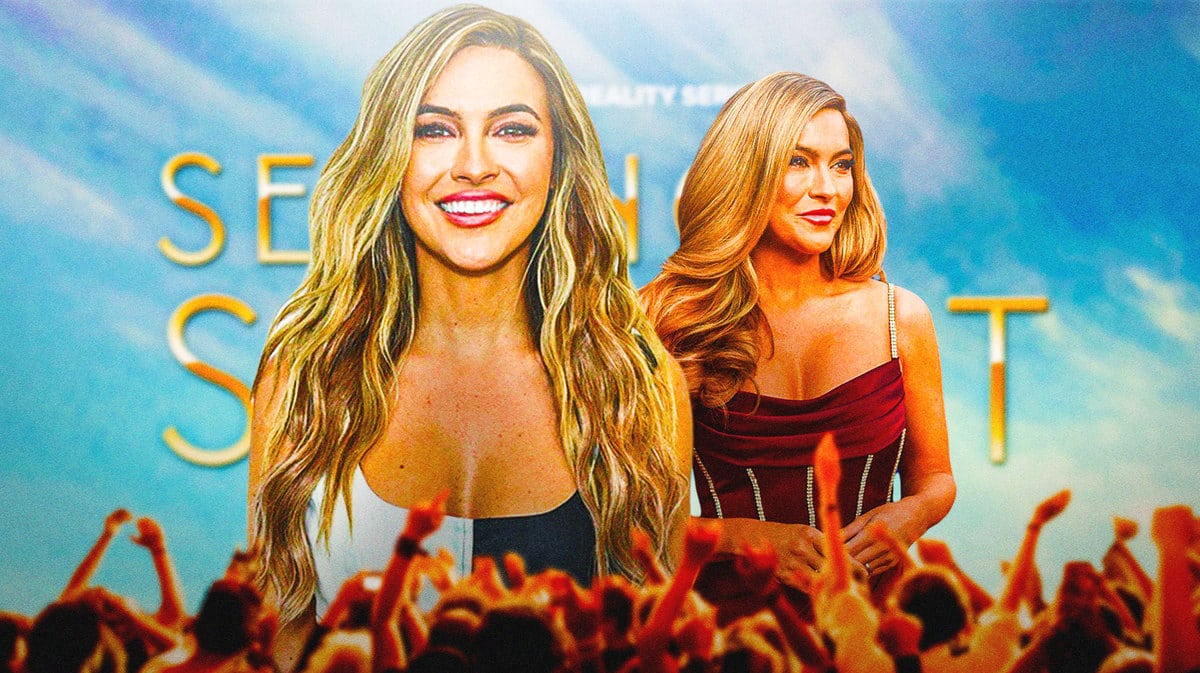 Chrishell Stause with “selling sunset” in the background