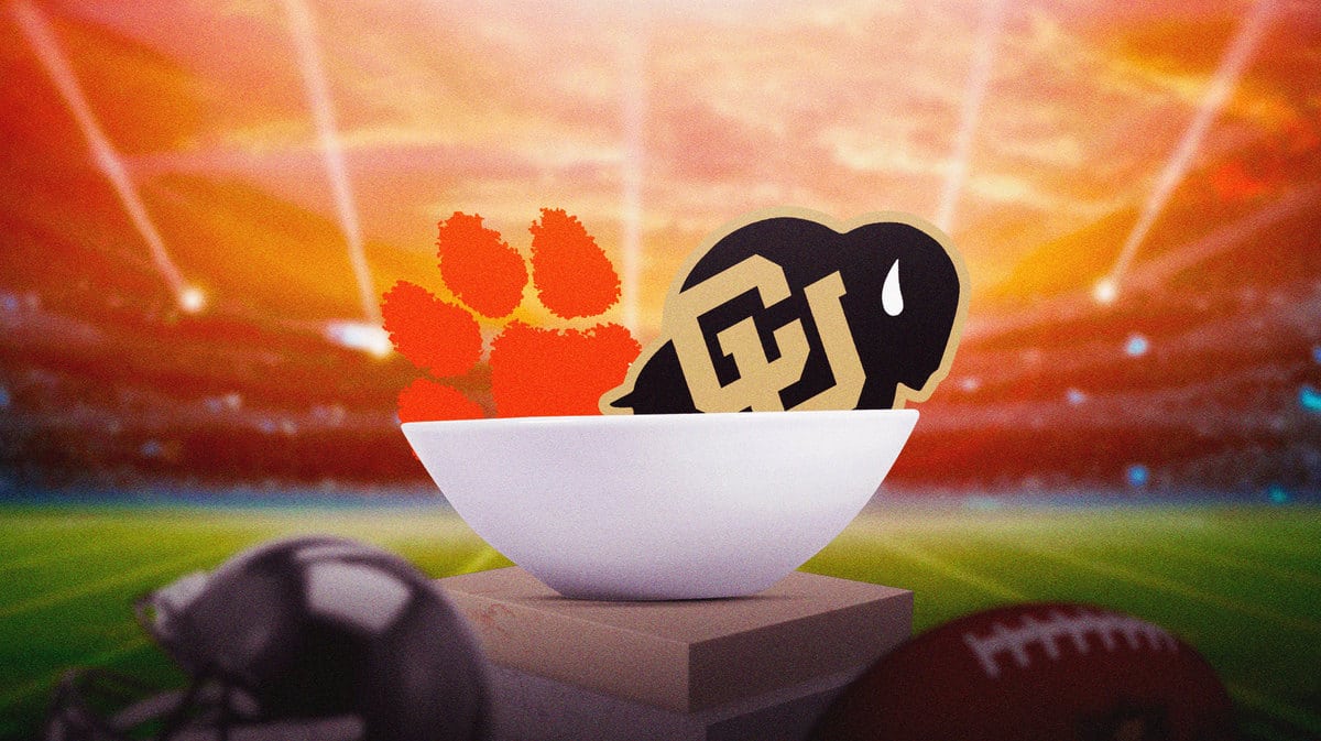 Clemson football and Colorado football in a bowl, representing bowl season