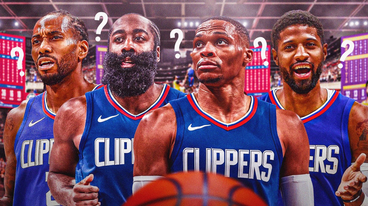 Clippers' Russell Westbrook, James Harden, Kawhi Leonard, and Paul George