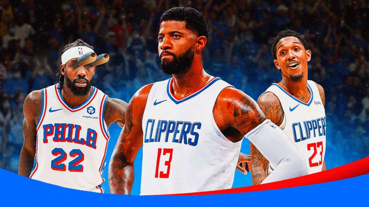 Patrick Beverly, Paul George, and Lou Williams