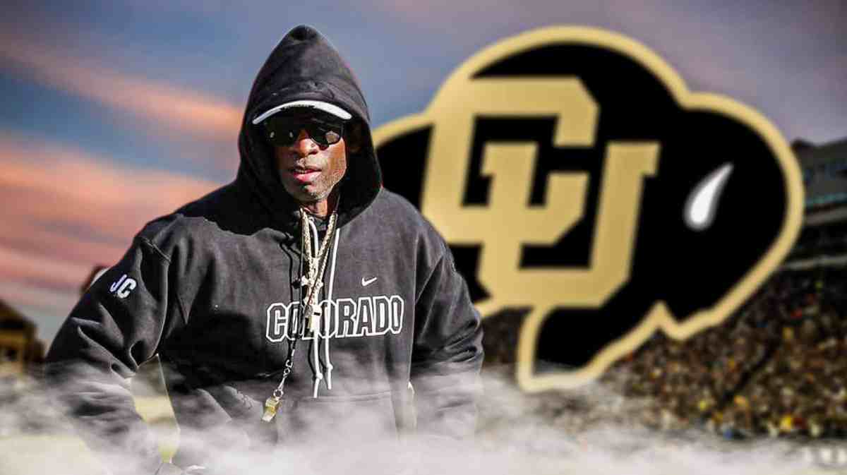 Colorado football, Buffaloes, Deion Sanders, Colorado football 2024, Colorado transfer portal, Deion Sanders with Colorado football stadium in the background