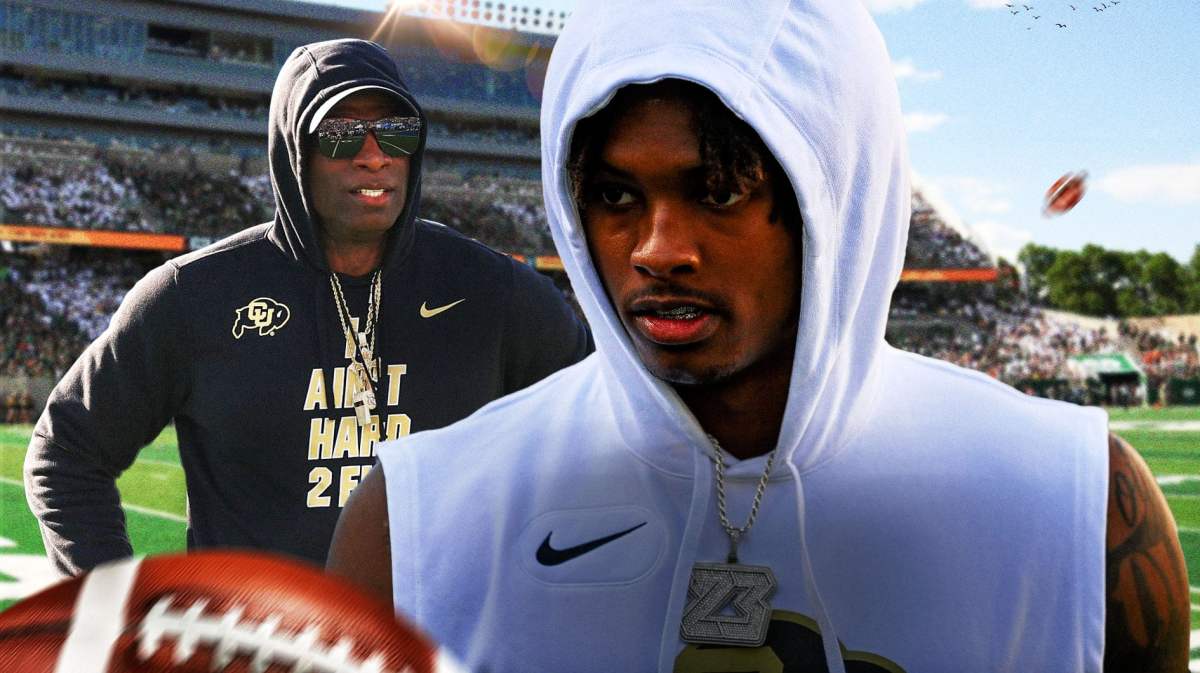 Colorado football, Utah football, Kavosiey Smoke, Deion Sanders, Buffaloes, Kavosiey Smoke and Deion Sanders with Colorado football stadium in the background