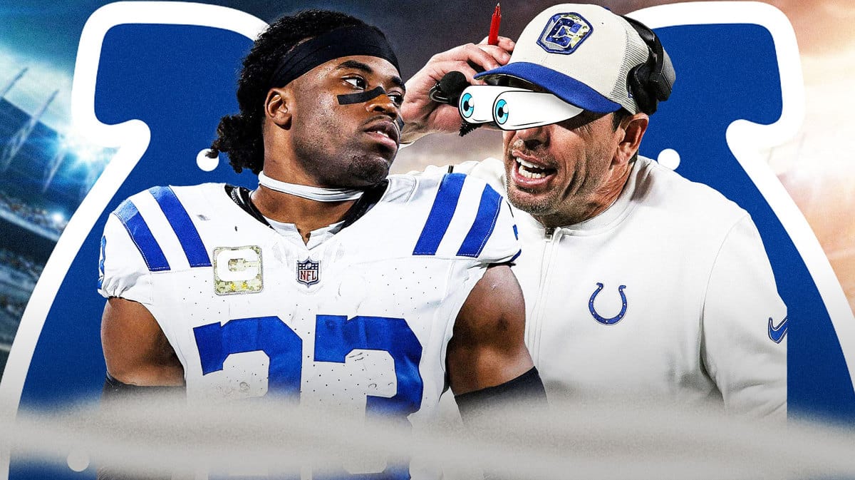 Indianapolis Colts cornerback Kenny Moore and head coach Shane Steichen