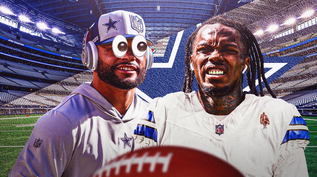 Thhumb: Martavis Bryant in Cowboys jersey. Dak Prescott with eyes emoji.
