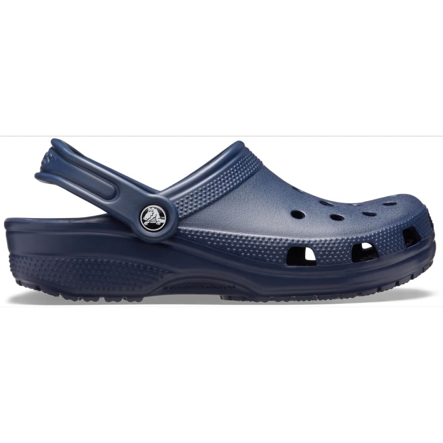 Crocs Classic Clogs - Navy color on a white background.