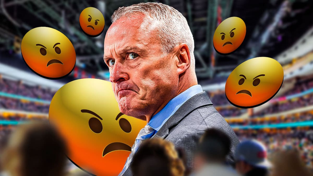 Minnesota Wild head coach Dean Evason looking angry after a painful loss to Shayne Gostisbehere and the Detroit Red Wings on November 26, 2023
